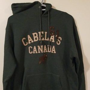 Mens Cabela's Canada 61 Moose Pullover Sweater Hoodie Green Men’s Size Large